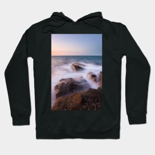 Waves and rocks shore long exposure photo Hoodie